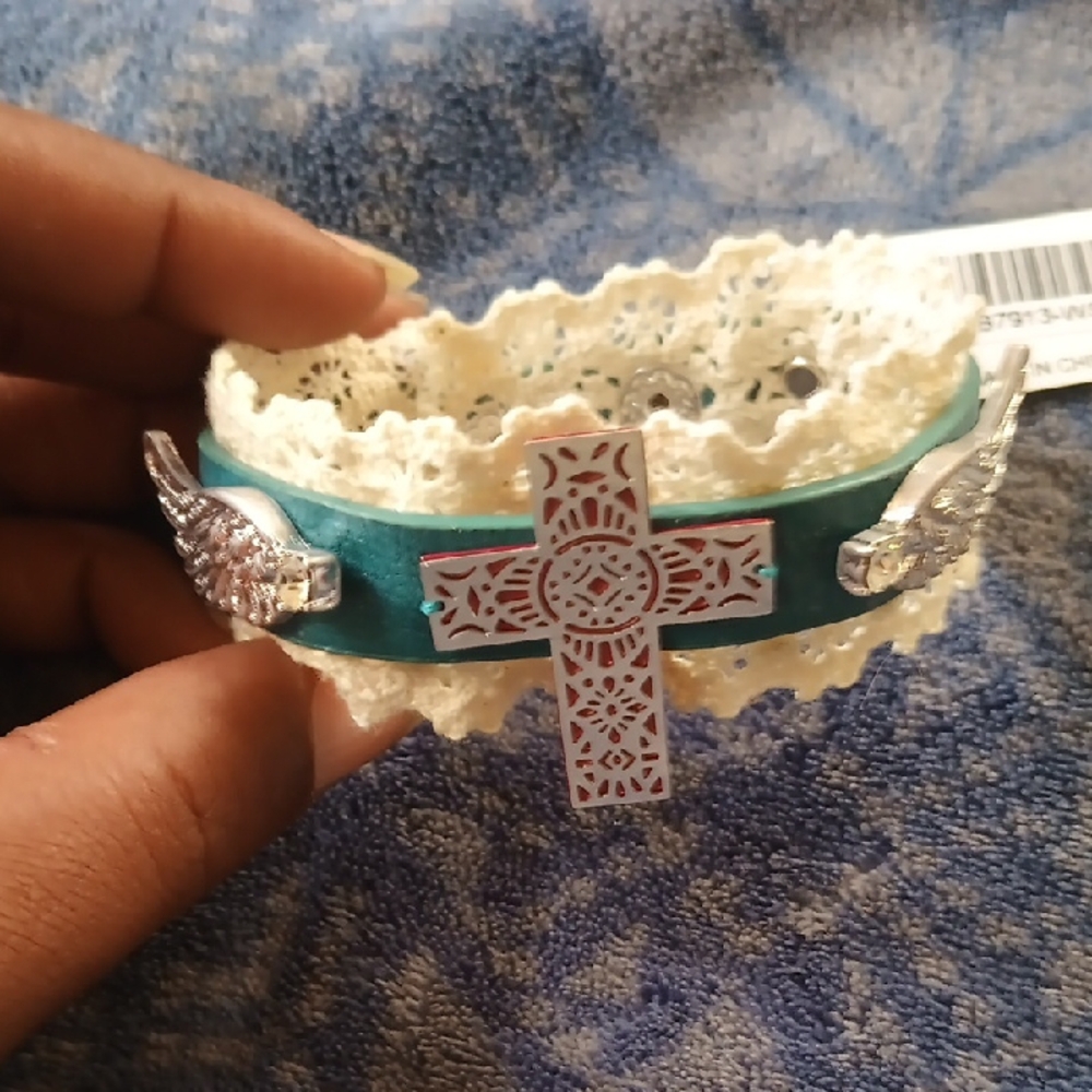 Fashion Jewelry Turquoise and Silver Lace Bracelet